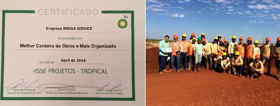 A IRRIGA conquista prêmio na BP BIOCOMBUSTÍVEIS - Tropical Bioenergia em Edéia/GO